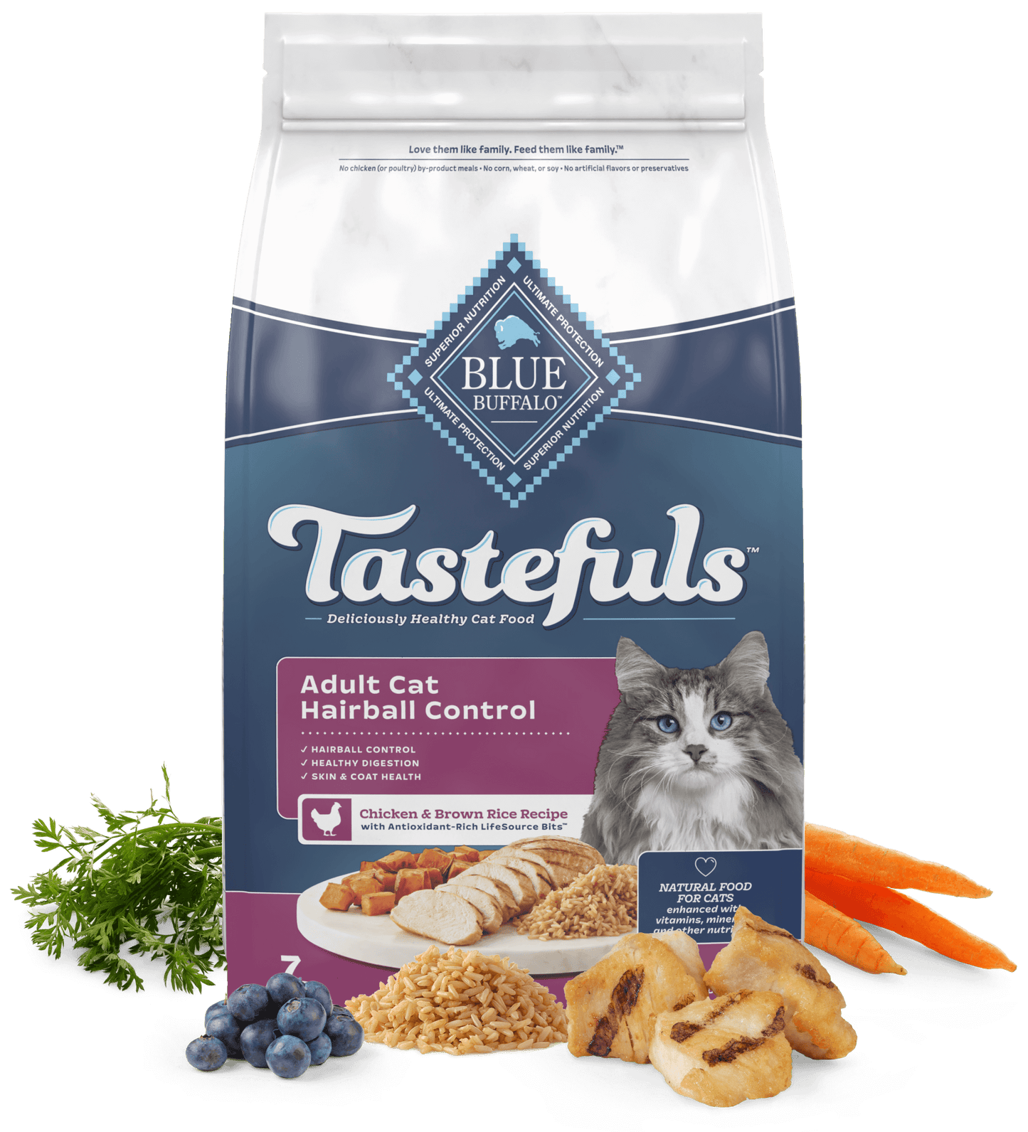 Dry Cat Food Blue Buffalo Chicken Recipe 3lb Daily Meals - main product image