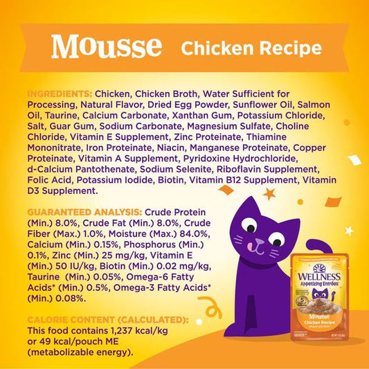 Wellness Appetizing Entrees Chicken Mousse Cat 1 4Oz Wet Cat - detail view