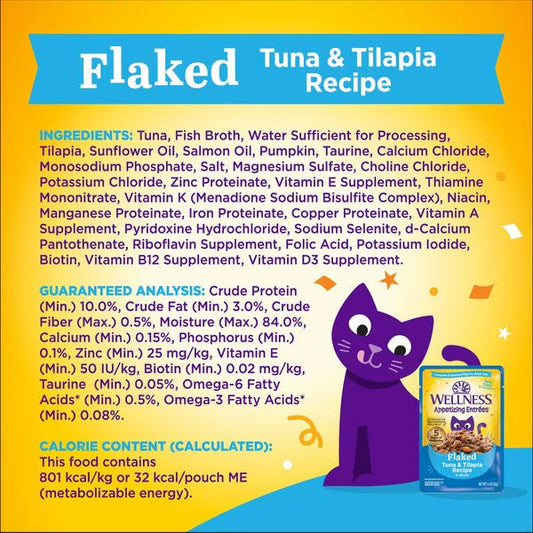 Wellness Appetizing Entrees Flaked Tuna Tilapia Cat 1 4Oz - detail view