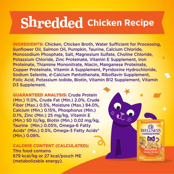 Wellness Appetizing Entrees Shredded Chicken Cat (1.4oz) - detail view