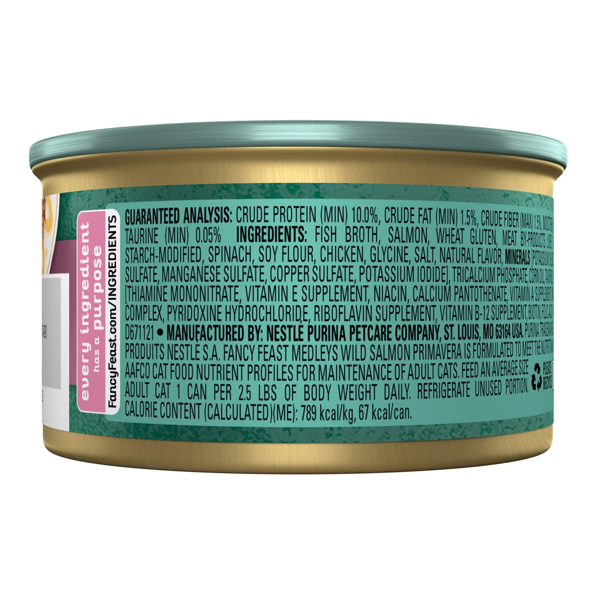 Fancy Feast Medleys Salmon Primavera Wet Cat Food (3oz) - detail view