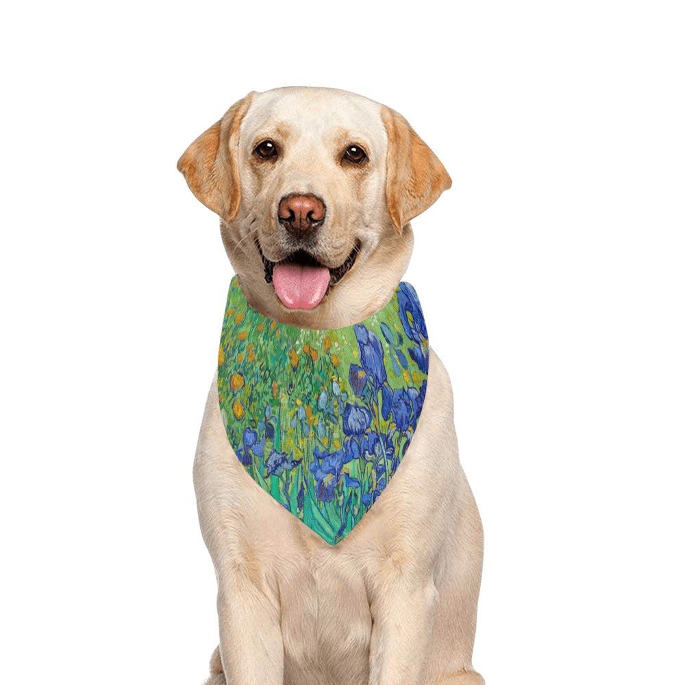 Pet Apparel Van Gogh Irises Double-Sided Bandana for Comfort main product image for dogs and cats
