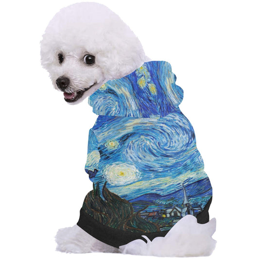 Pet Apparel Van Gogh Starry Night Button Hoodie for Comfort main product image for dogs and cats