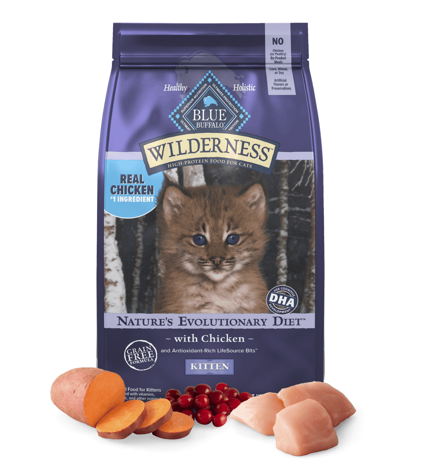 Blue Buffalo Wilderness Kitten Chicken Recipe Dry Cat Food - main product image