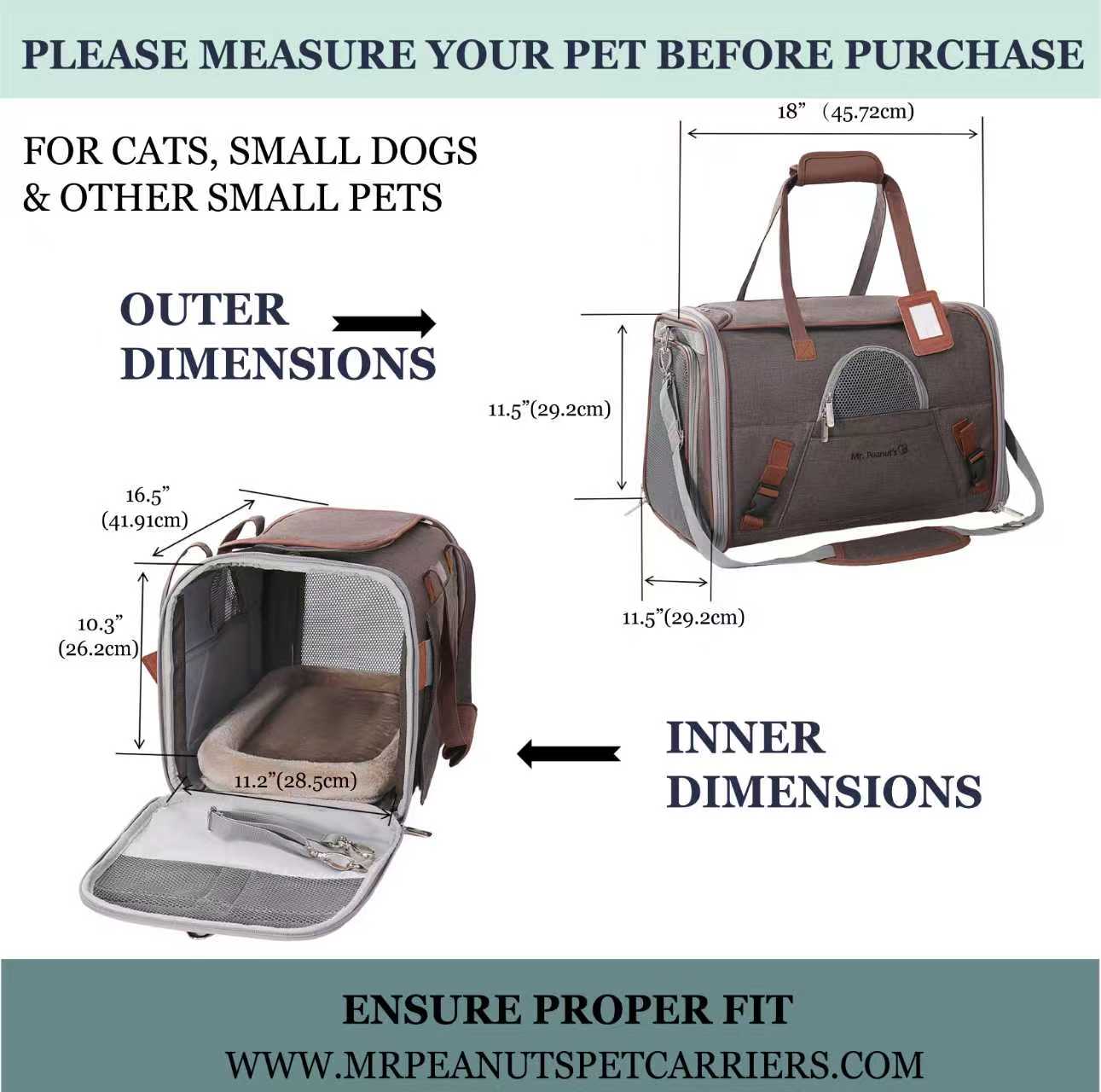 Mr. Peanut's Gold Series Standard Size Airline Compliant Pet Carrier V3.0 - close up view