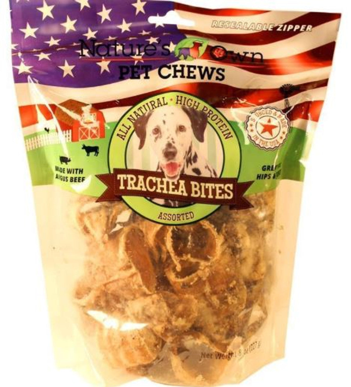 Natures Own USA Trachea Bites 8Oz Dog Treats Premium - main product image