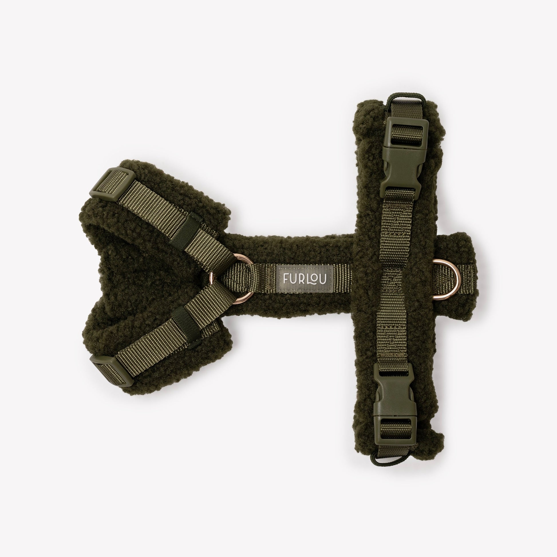 Dog Harnesses Moss Green Sherpa Dog Harness Premium Pet - detail view