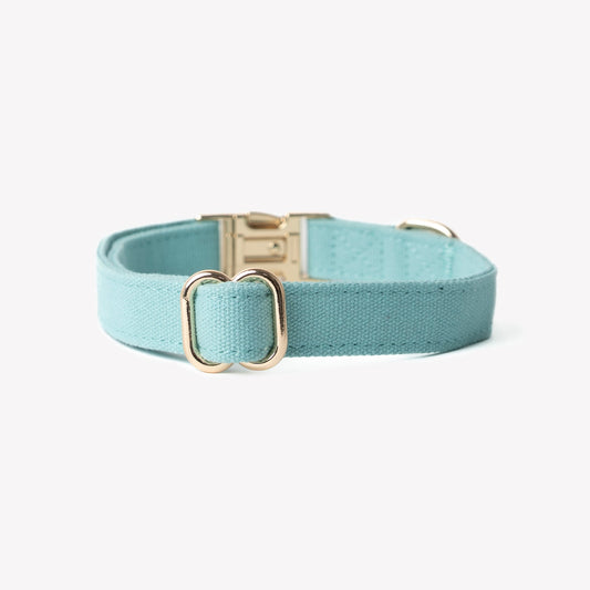 Dog Collars 'Blue' Canvas Dog Collar Premium Pet Supply - detail view