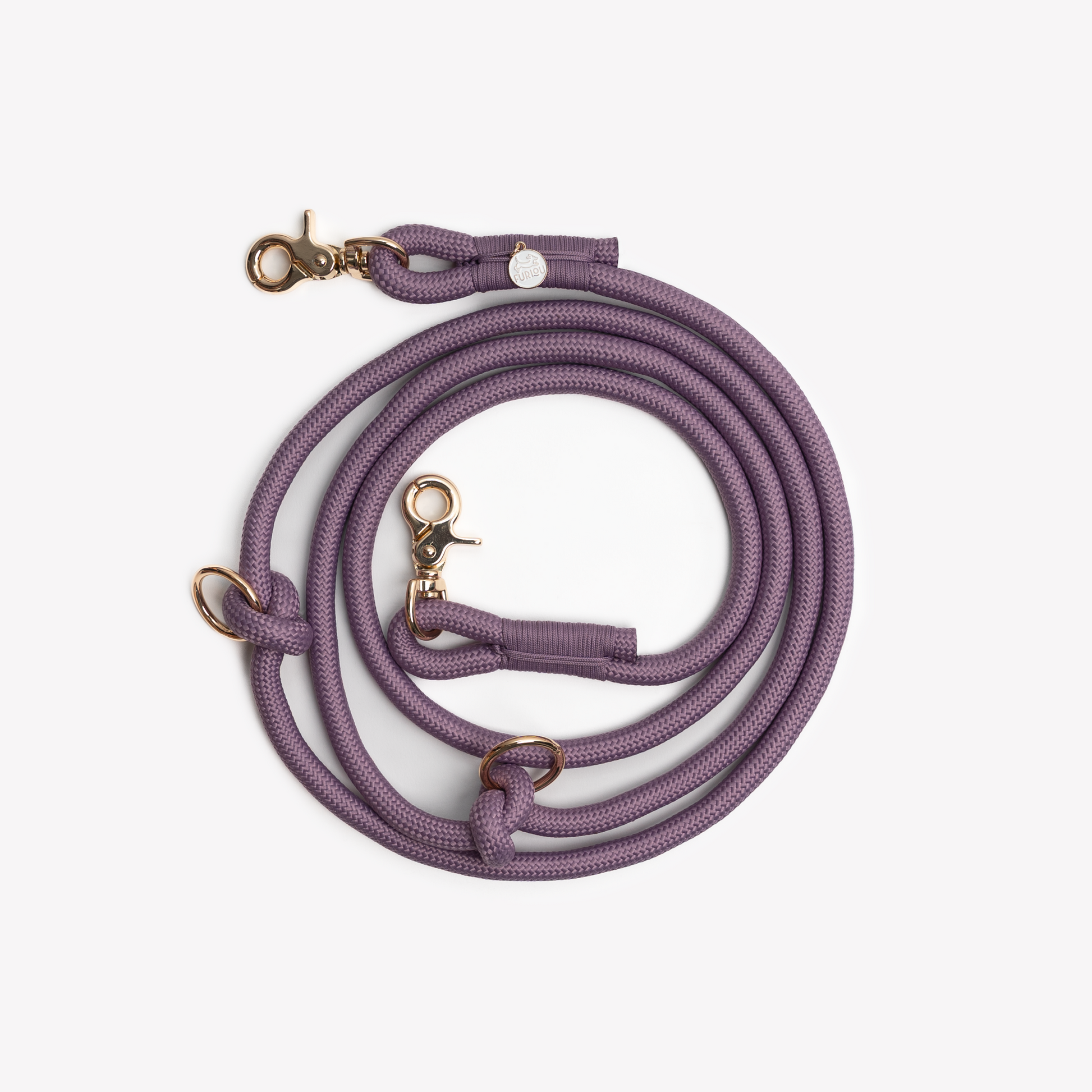 Lilac Hands-Free Braided Leash for Dogs - Premium Style - detail view