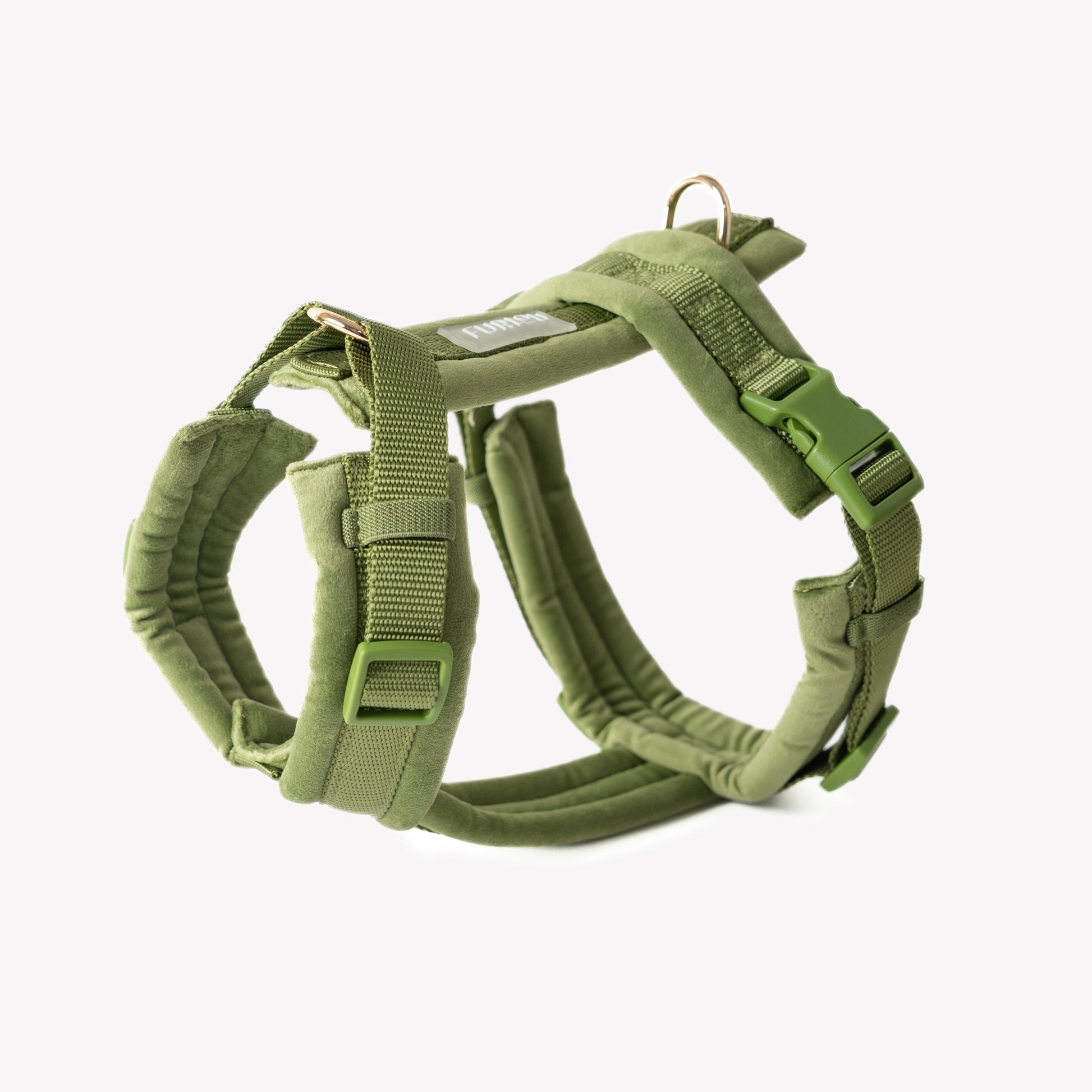 Green - Velvet Dog Harness - main product image