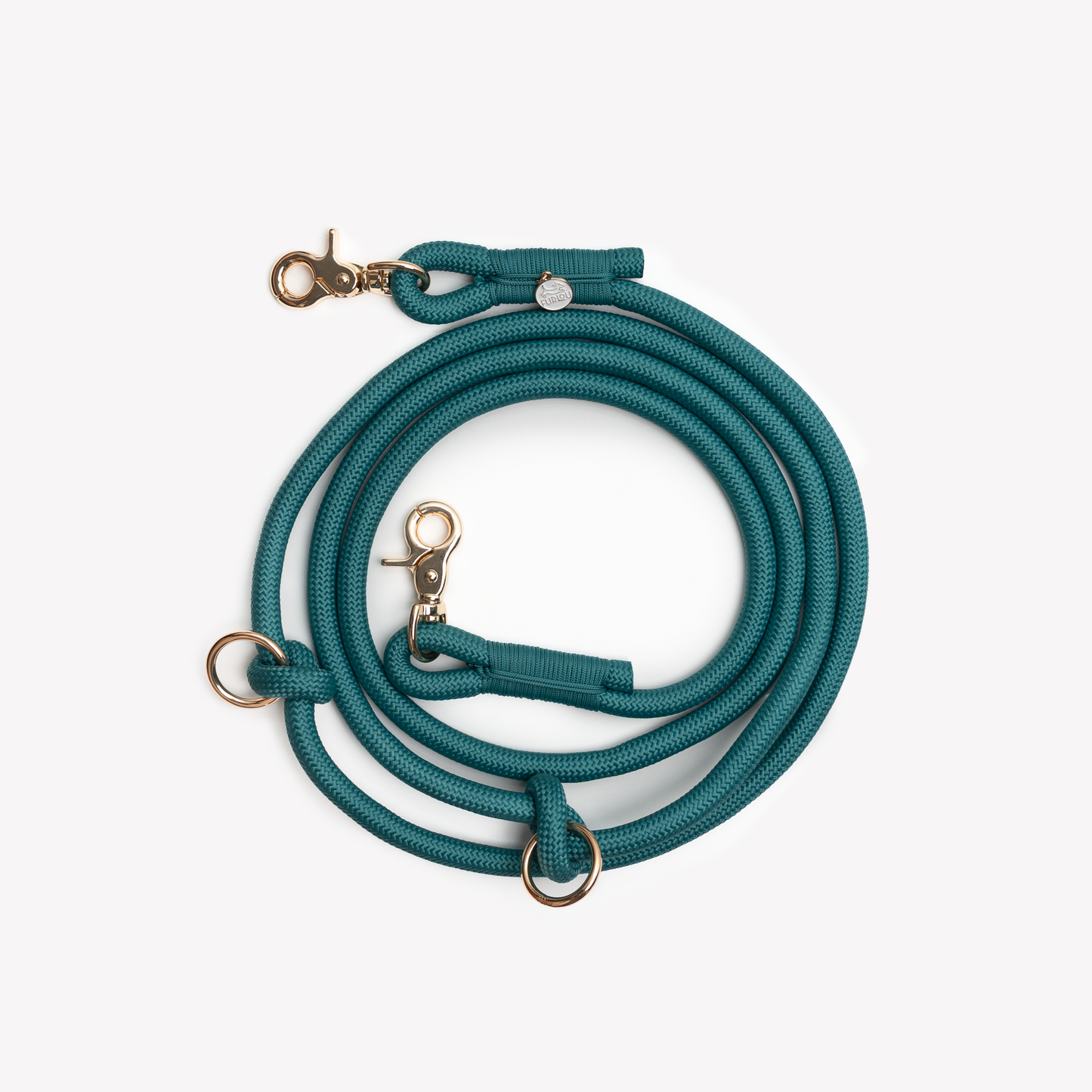 Blue Hands-Free Braided Leash for Dogs - Premium Style - detail view