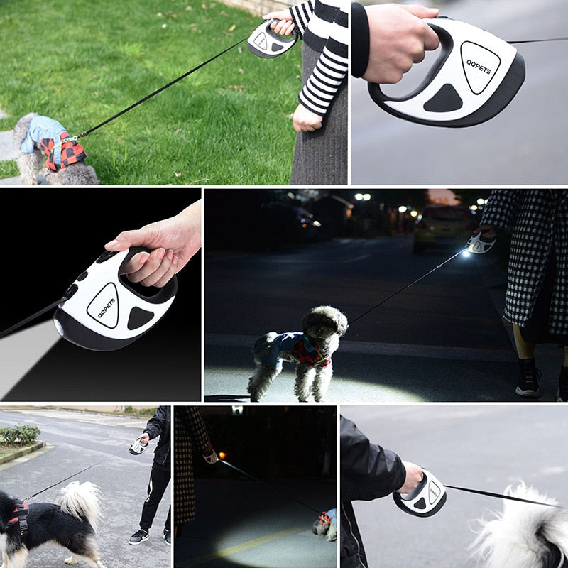 Pet Dog Automatic Retractable Fiber Night Safety Led Leash - gallery image 5