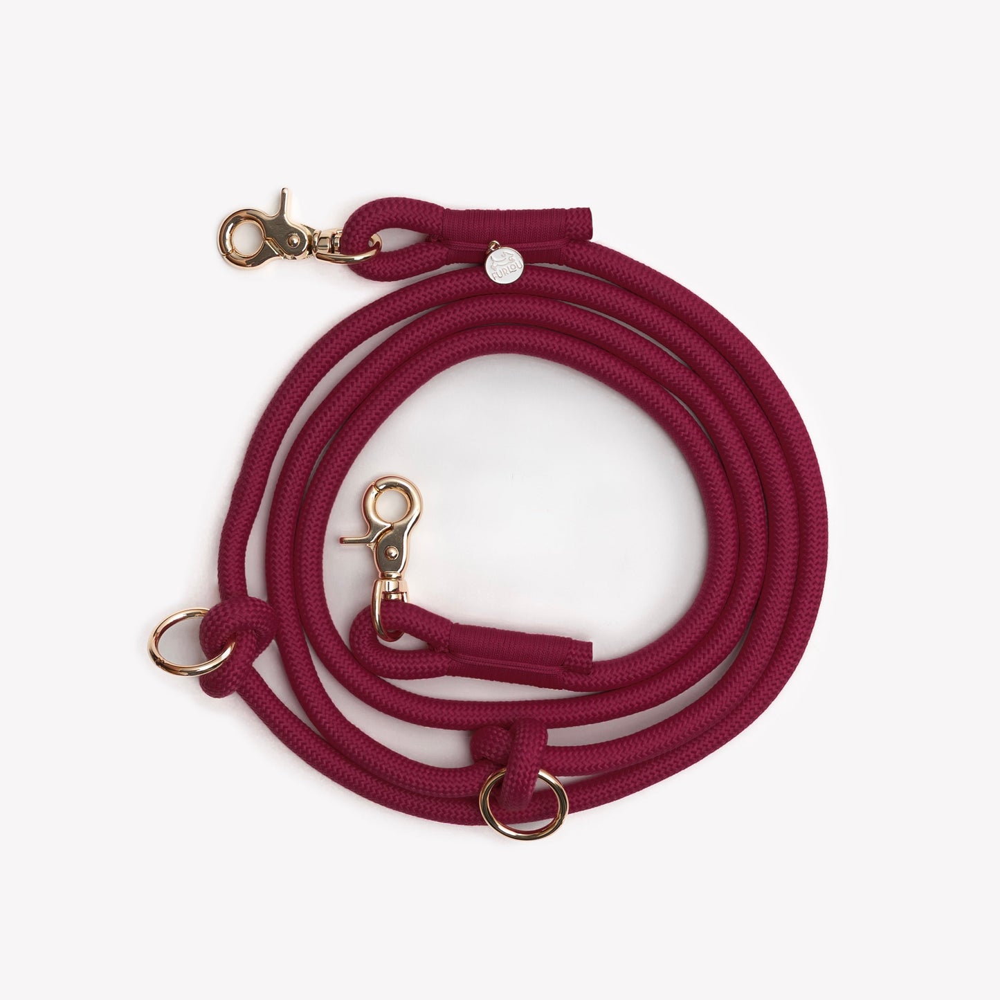 Bordeaux Hands-Free Braided Leash for Dogs - Premium Style - detail view