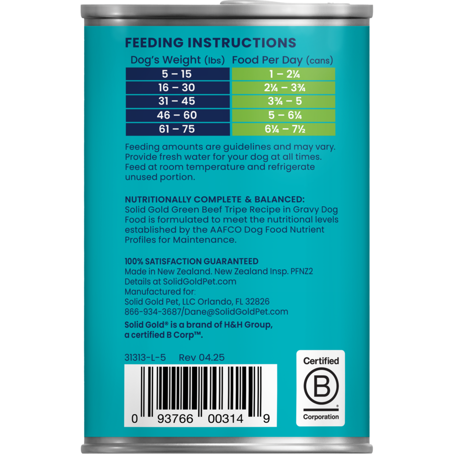 Solid Gold Nutrientboost Grain Free Green Beef Tripe Dog 13 - detail view
