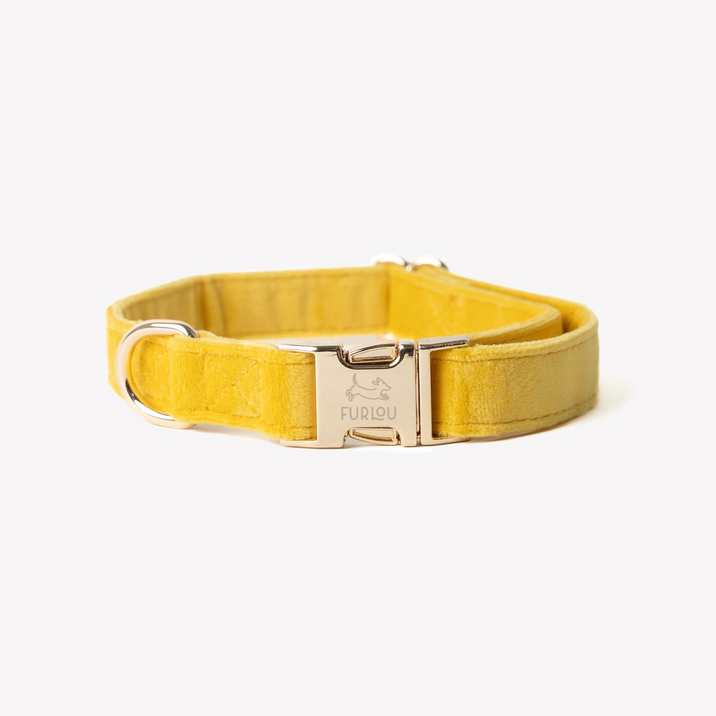 Dog Collars 'Yellow' Velvet Dog Collar Premium Pet Supply - main product image