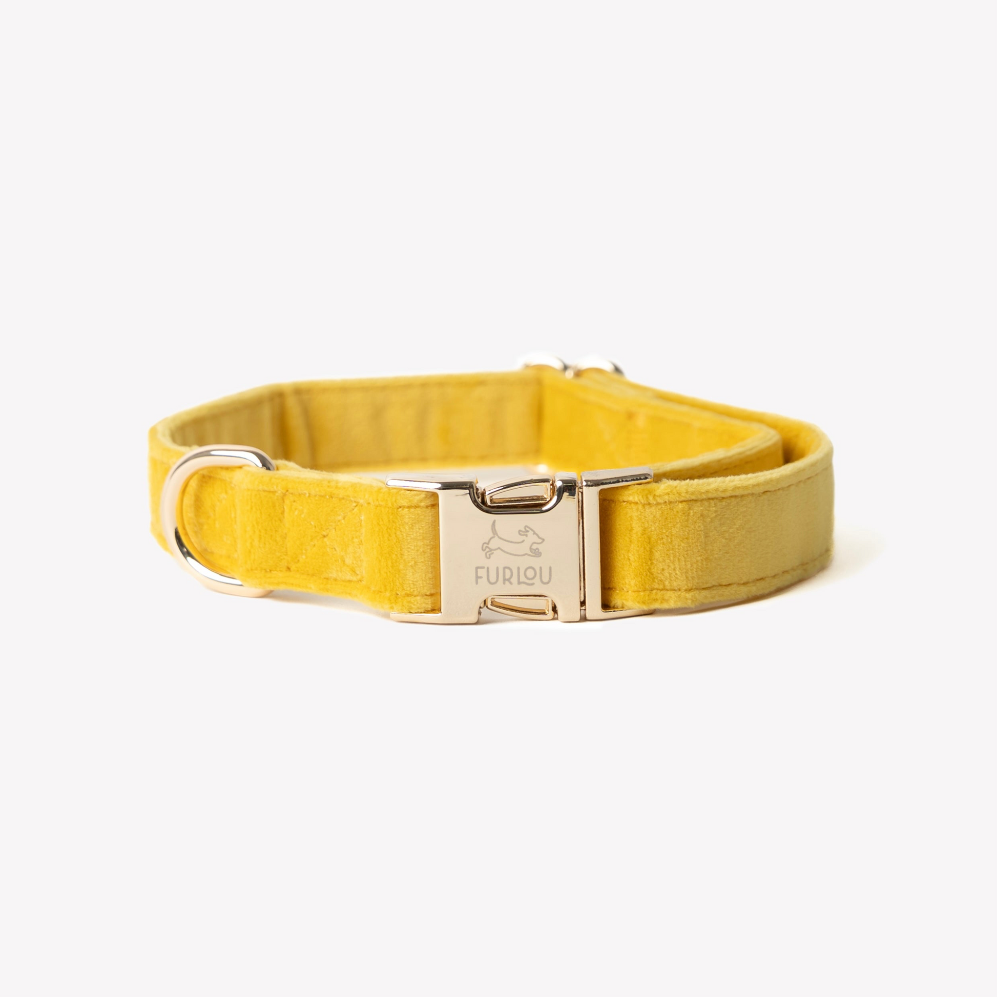 Dog Collars 'Yellow' Velvet Dog Collar Premium Pet Supply - main product image