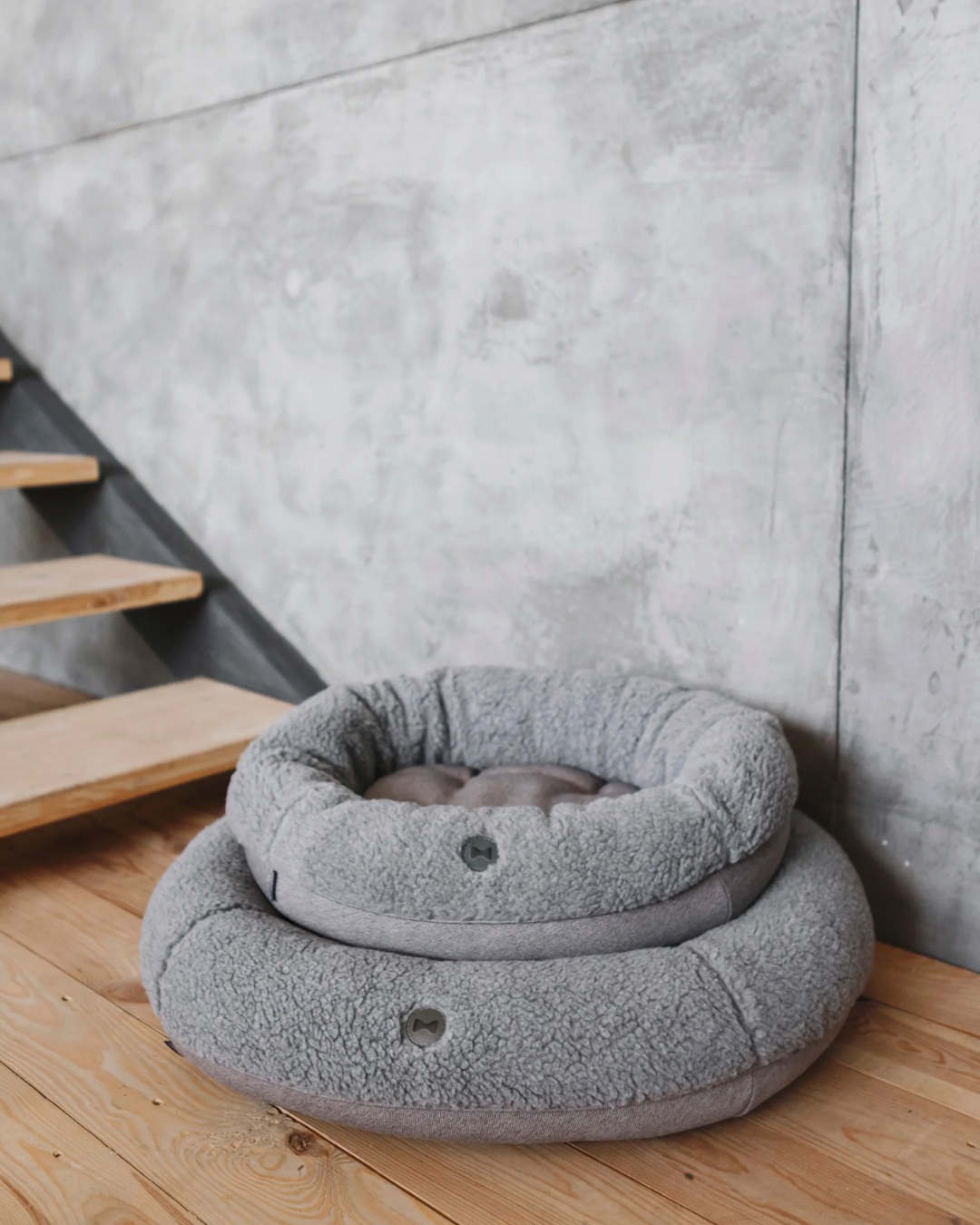 Furry Gray Donut Bed for Deep Calming Sleep and Soft Support main product image for dogs