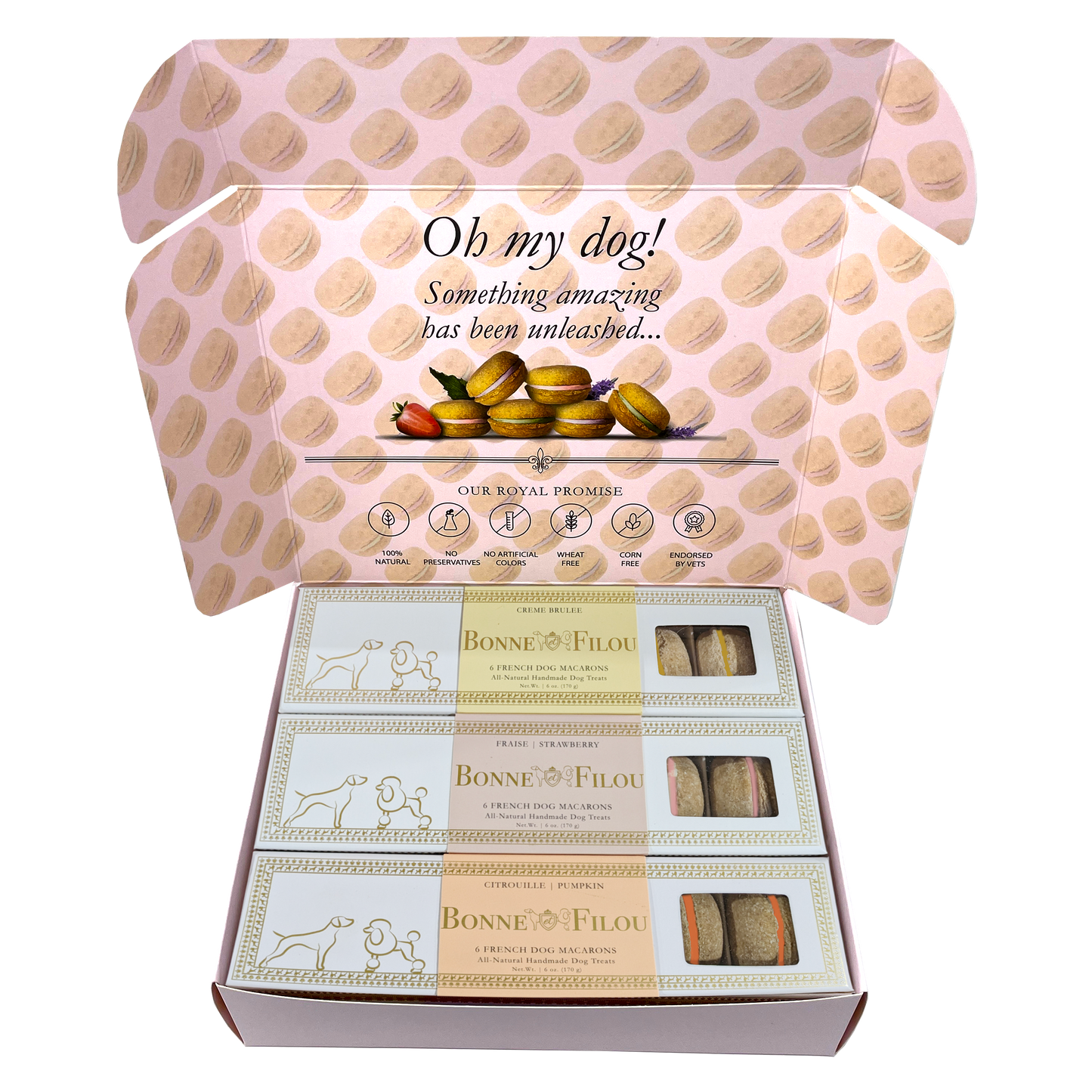 Dog Treats Macaron Combo Gift Box 18 French Macarons Essenti - main product image for dog treats