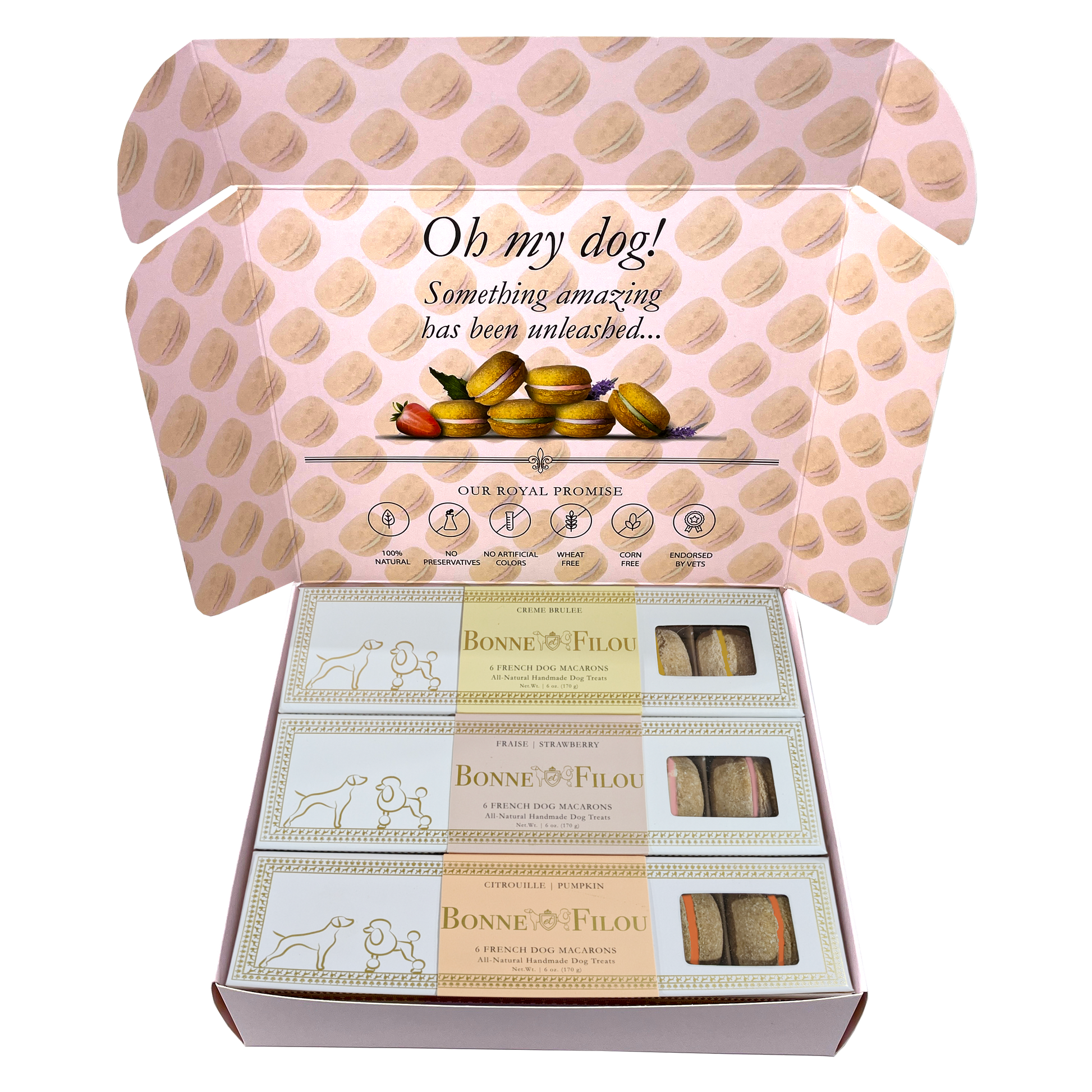 Dog Treats Macaron Combo Gift Box 18 French Macarons Essenti - main product image for dog treats