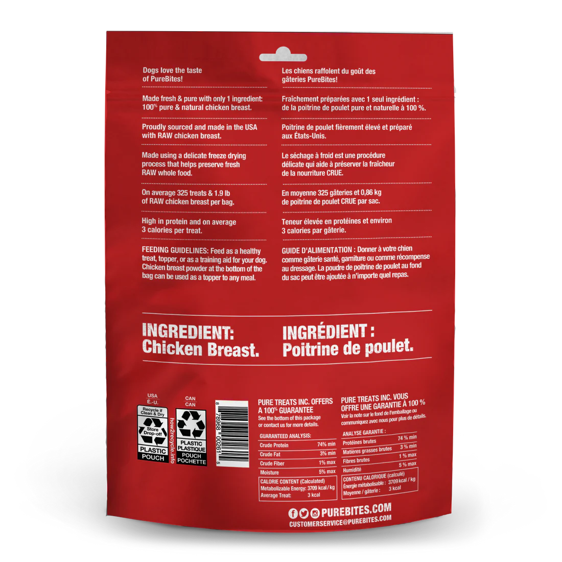 Pure Bites Chicken Freeze Dried Dog Treats Dog Treats - detail view
