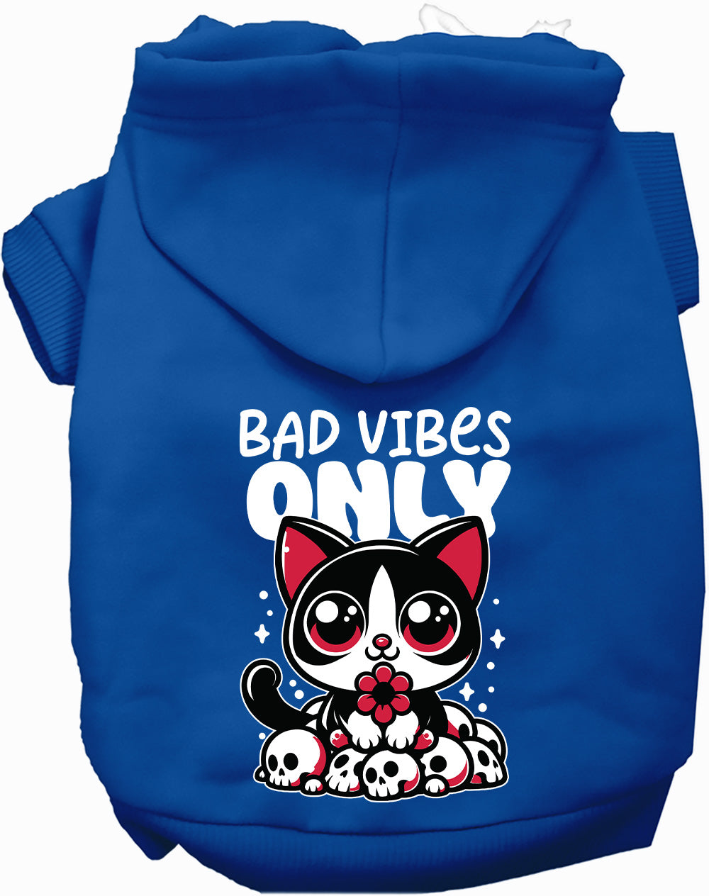 Dog Hoodie Bad Vibes Only for Trendy Festive Comfort Wear - close up view