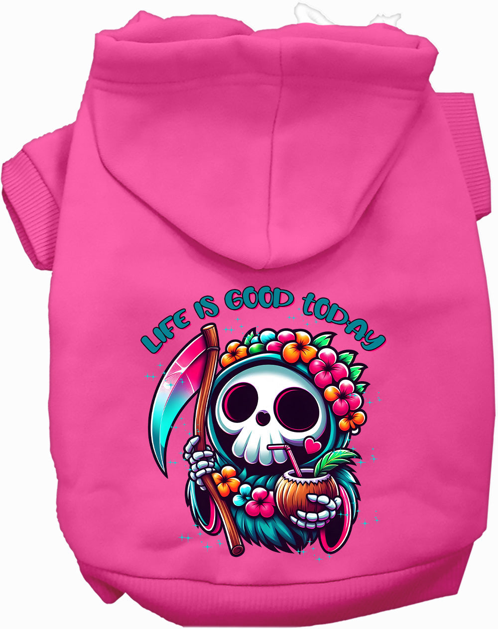 Dog Hoodie Tropical Grim Reaper for Unique Festive Pet Style - gallery image 6