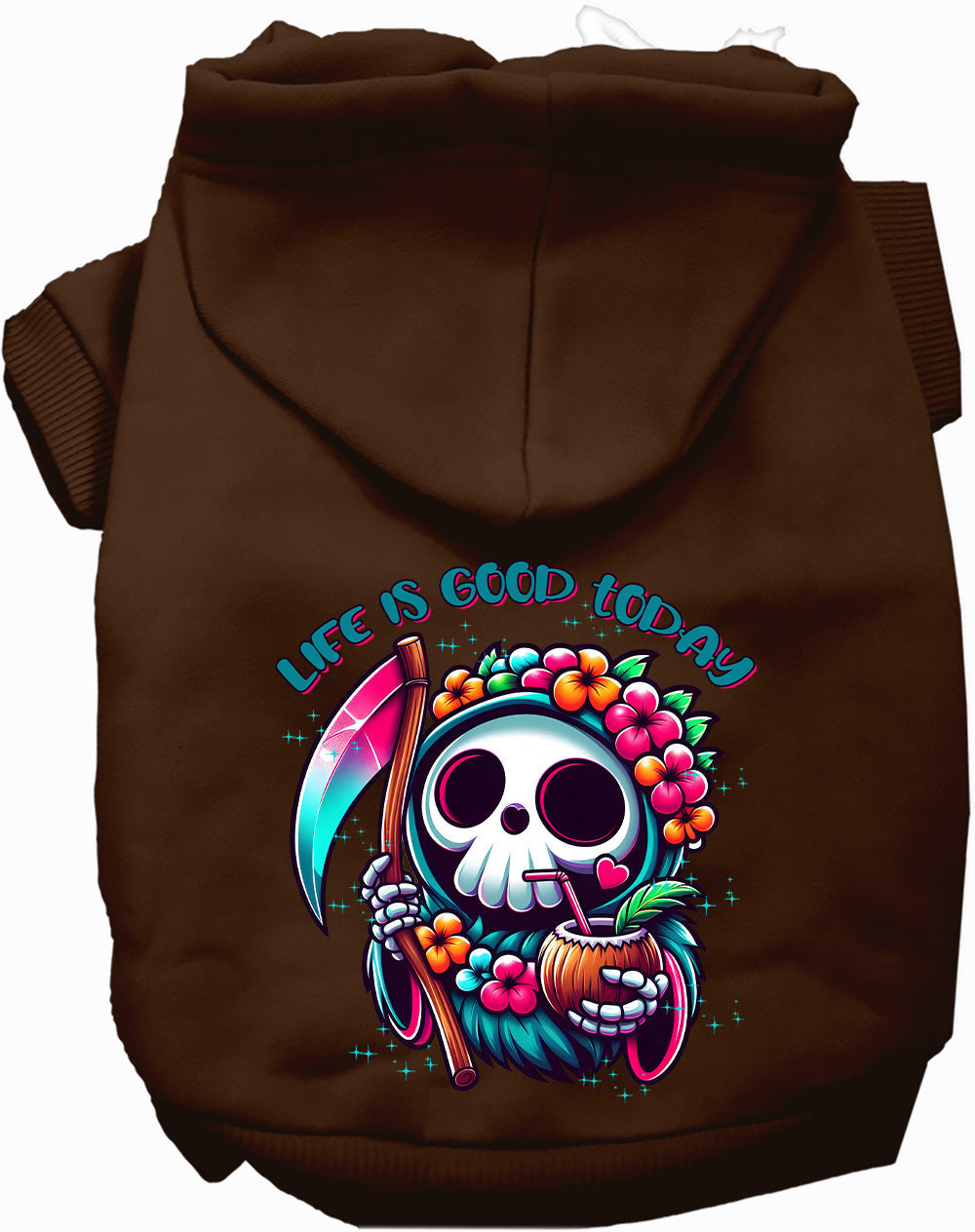 Dog Hoodie Tropical Grim Reaper for Unique Festive Pet Style - gallery image 7