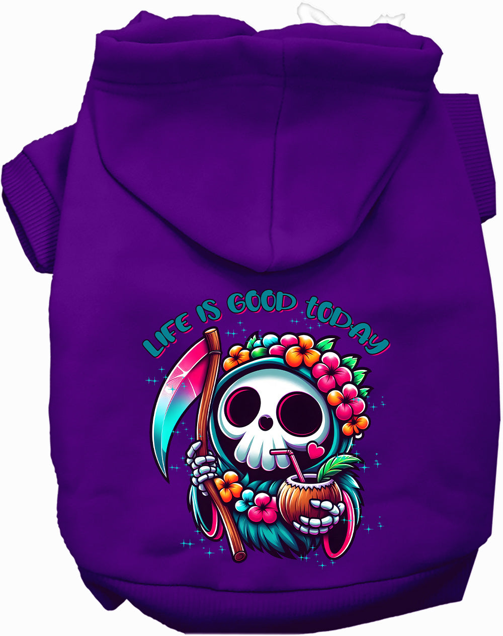 Dog Hoodie Tropical Grim Reaper for Unique Festive Pet Style - gallery image 11