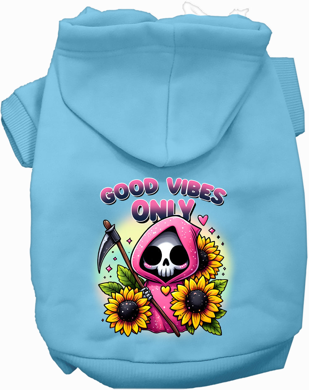 Dog Hoodie Sun Flowers and Scythes for Festive Flair Wear - lifestyle view