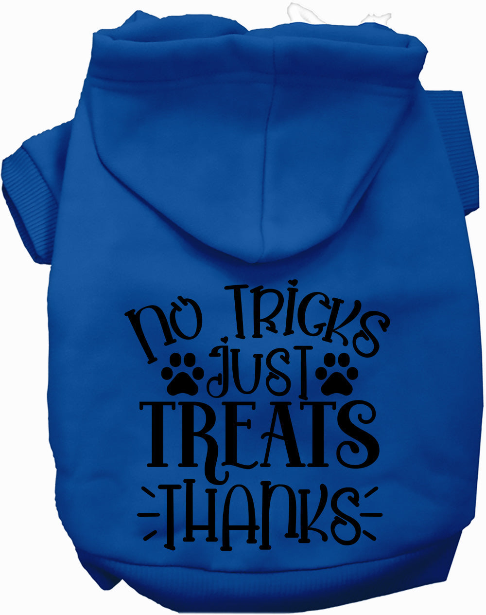 Dog Hoodie No Tricks Just Treats for Festive Occasions Fun - close up view
