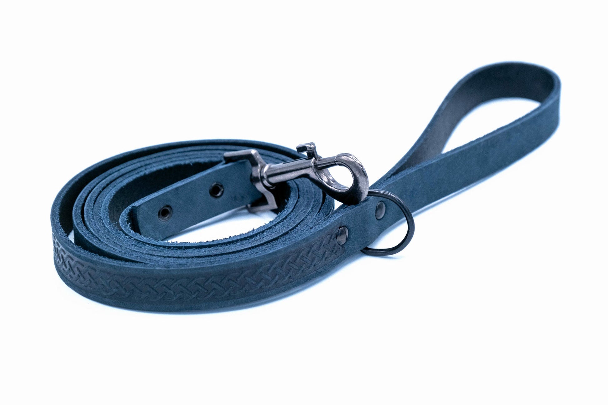 Dog Collar Celtic Sport Leather Collar and Leash Set Essenti - close up product image for dog collar