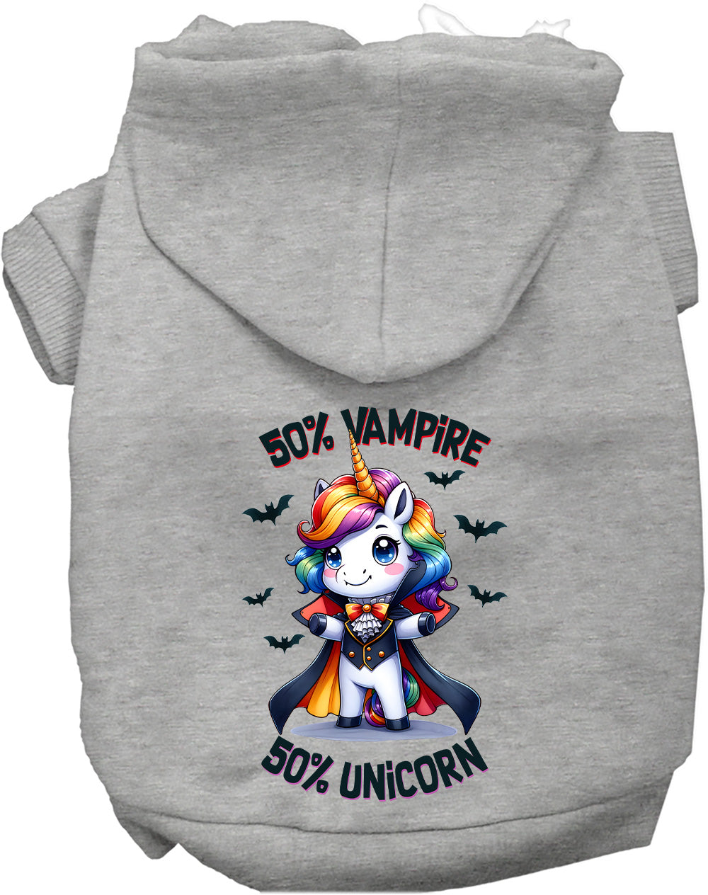 Dog Hoodie Vampire and Unicorn for Festive Enchantment Pet - detail view