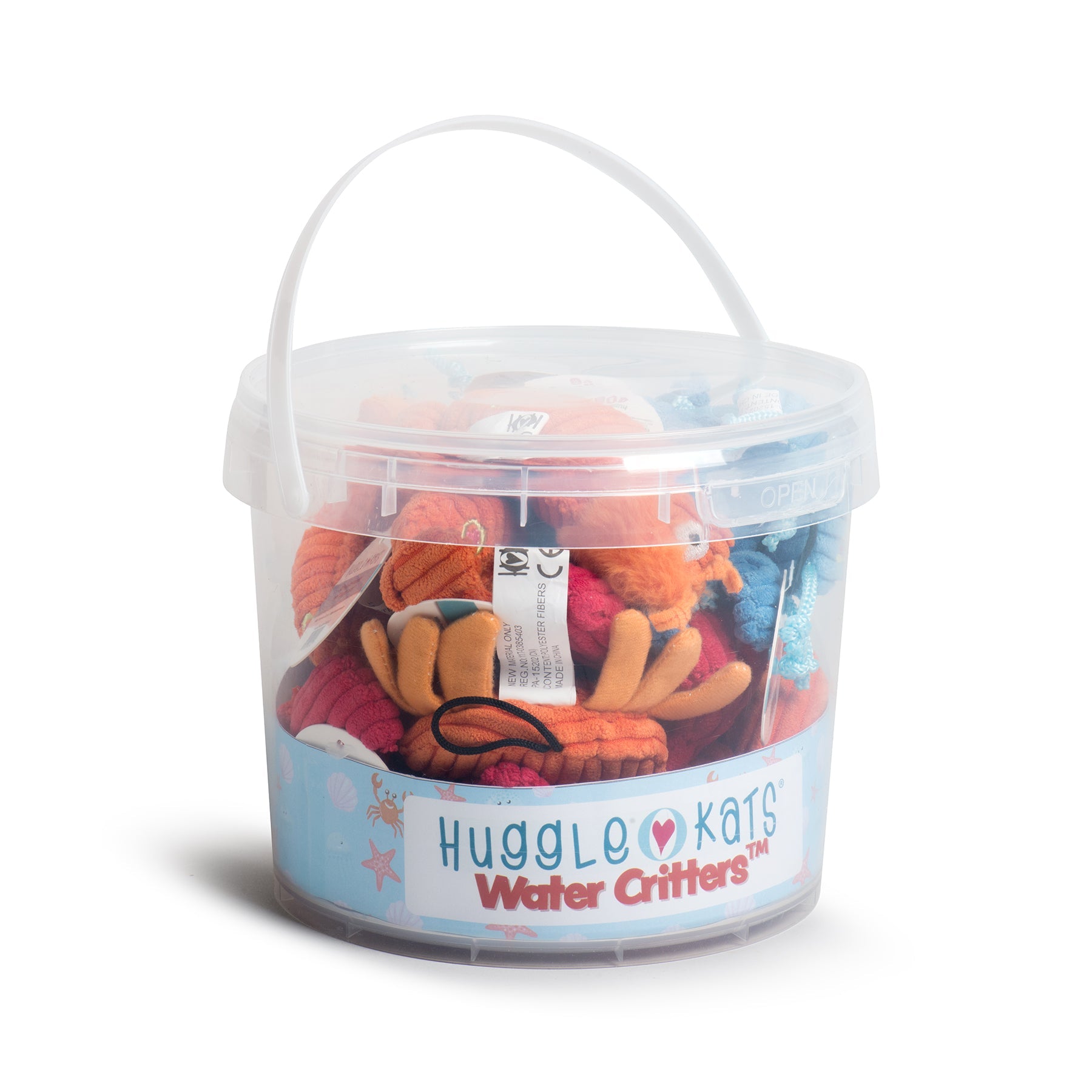 Cat Toy HuggleKats Water Critters Bucket of Toys 12 Pack main product image for dogs and cats