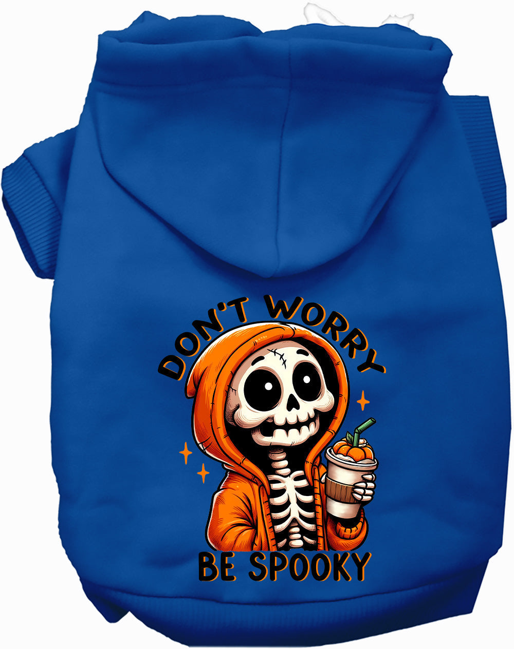 Dog Hoodie Dont Worry Be Spooky Halloween Festive Style for - close up view
