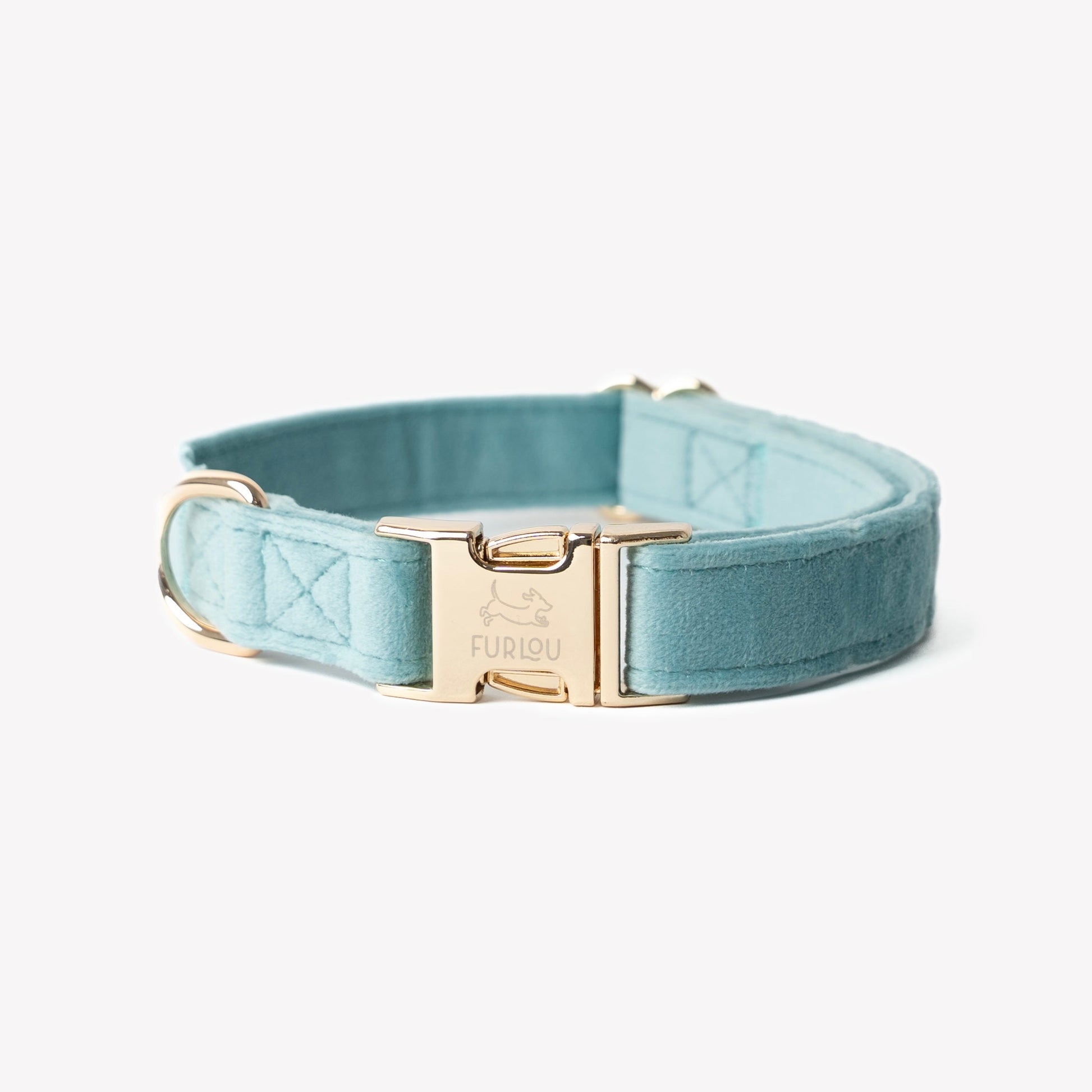 Dog Collars 'Blue' Velvet Dog Collar Premium Pet Supply - main product image