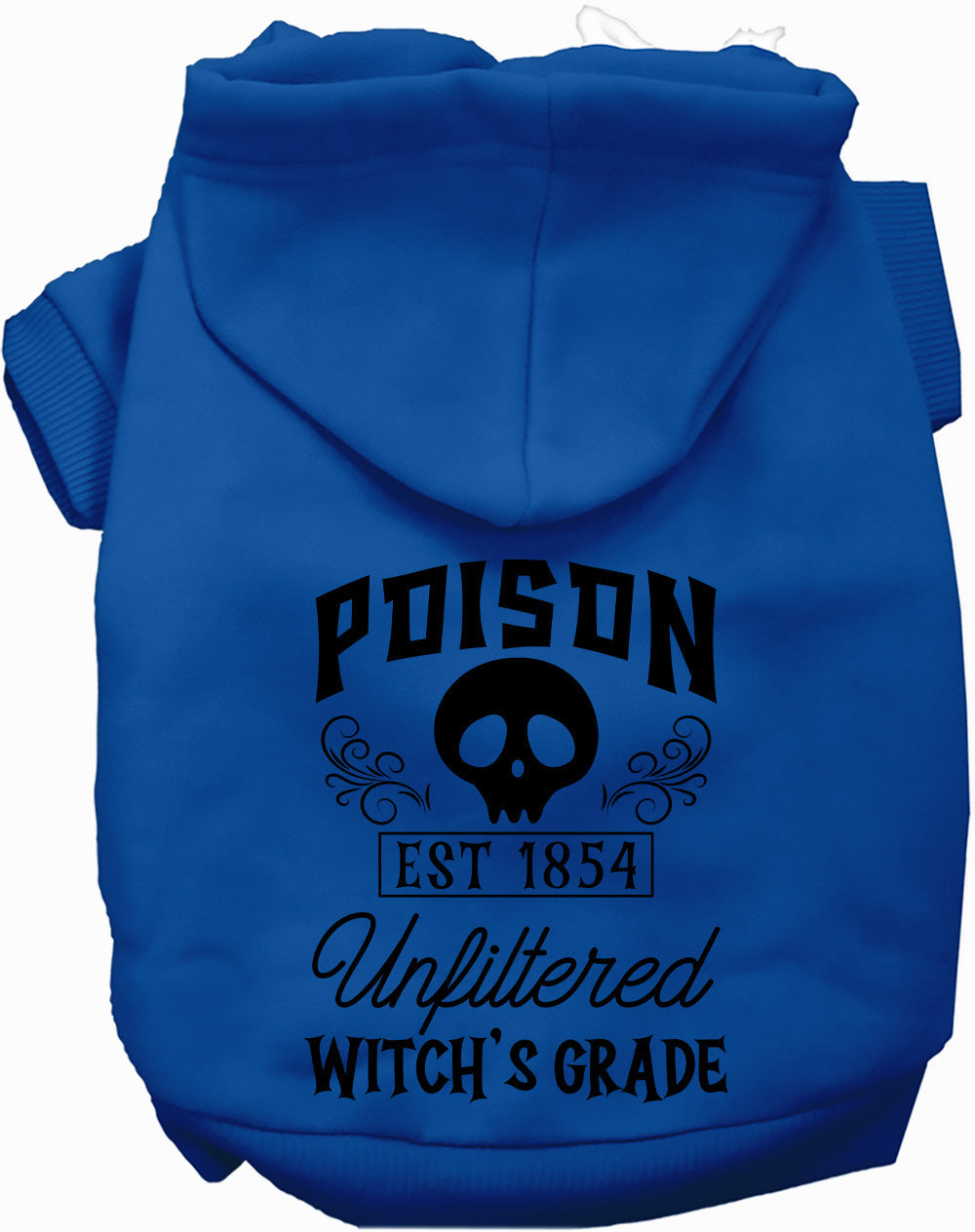 Dog Hoodie Poison Bottle Costume for Festive Halloween Pet - close up view