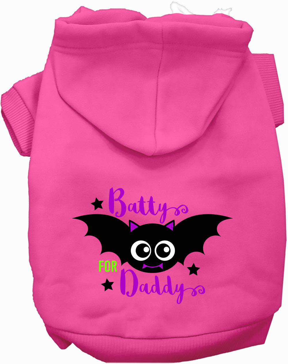 Dog Hoodie Batty for Daddy for Festive Halloween Pet Style - close up view