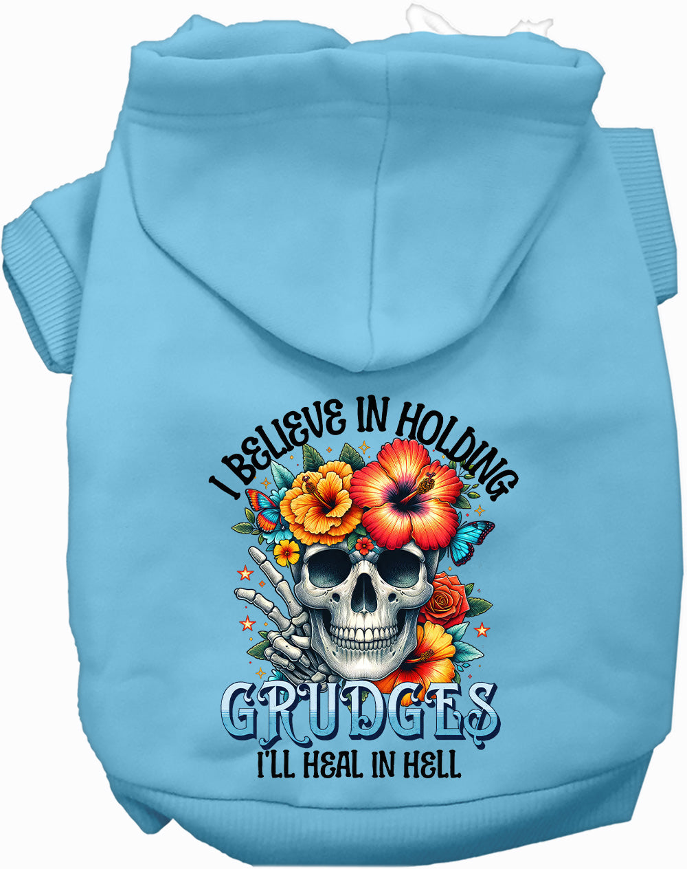 Dog Hoodie Grudges Skull for Festive Halloween Pet Style - lifestyle view