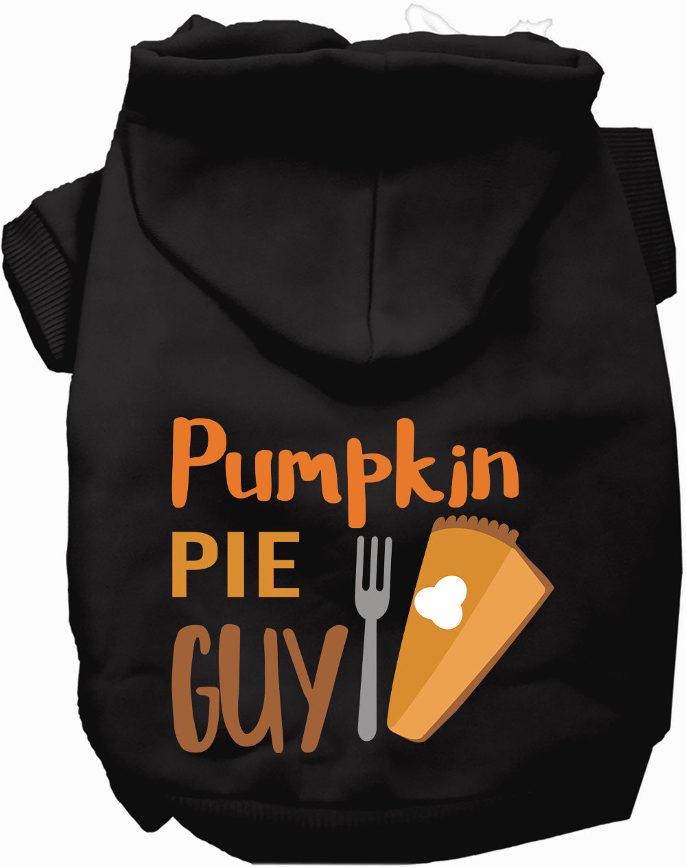 Dog Hoodie Pumpkin Pie Guy for Festive Halloween Pet Style - close up view
