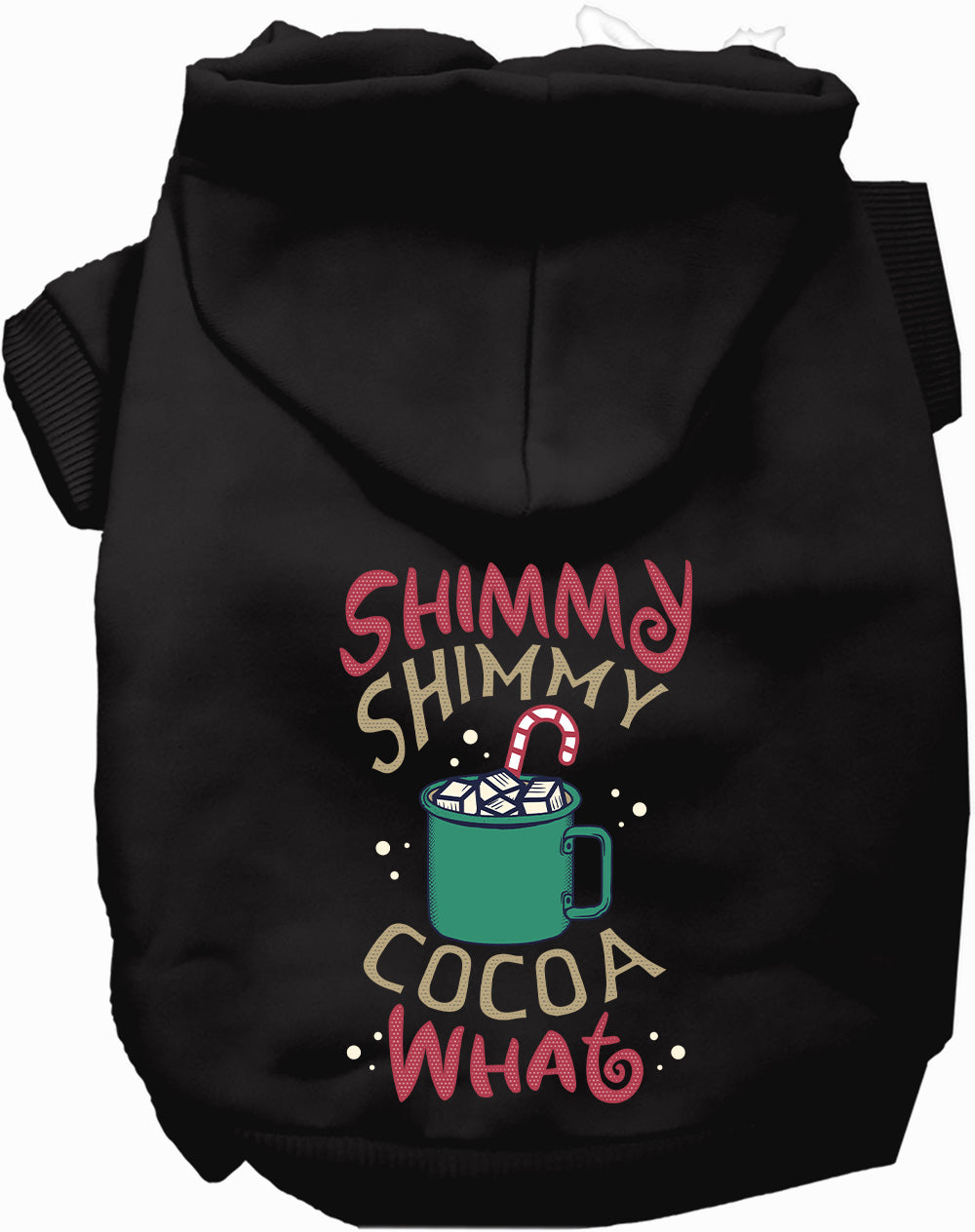 Dog Hoodie Shimmy Shimmy Cocoa What for Festive Holiday Pet - close up view