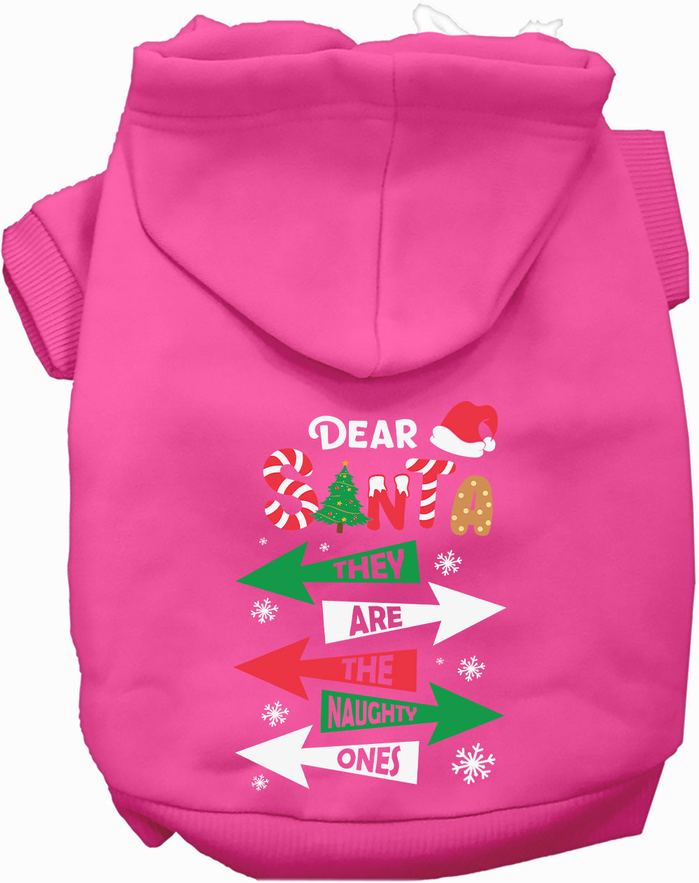 Dog Hoodie Theyre the Naughty Ones for Festive Holiday Pet - close up view