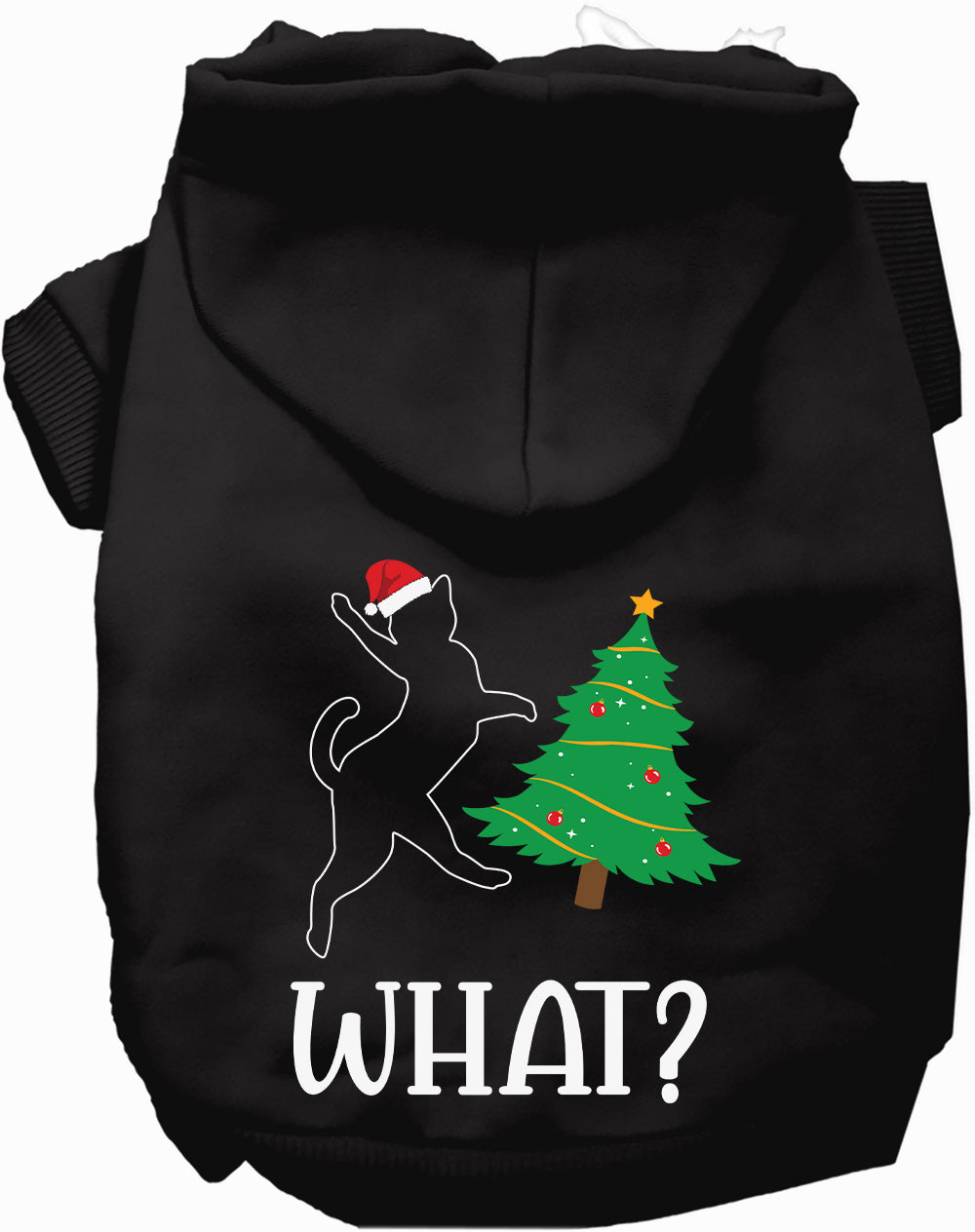 Dog Hoodie Kitty What Christmas Tree for Festive Holiday Pet - main product image