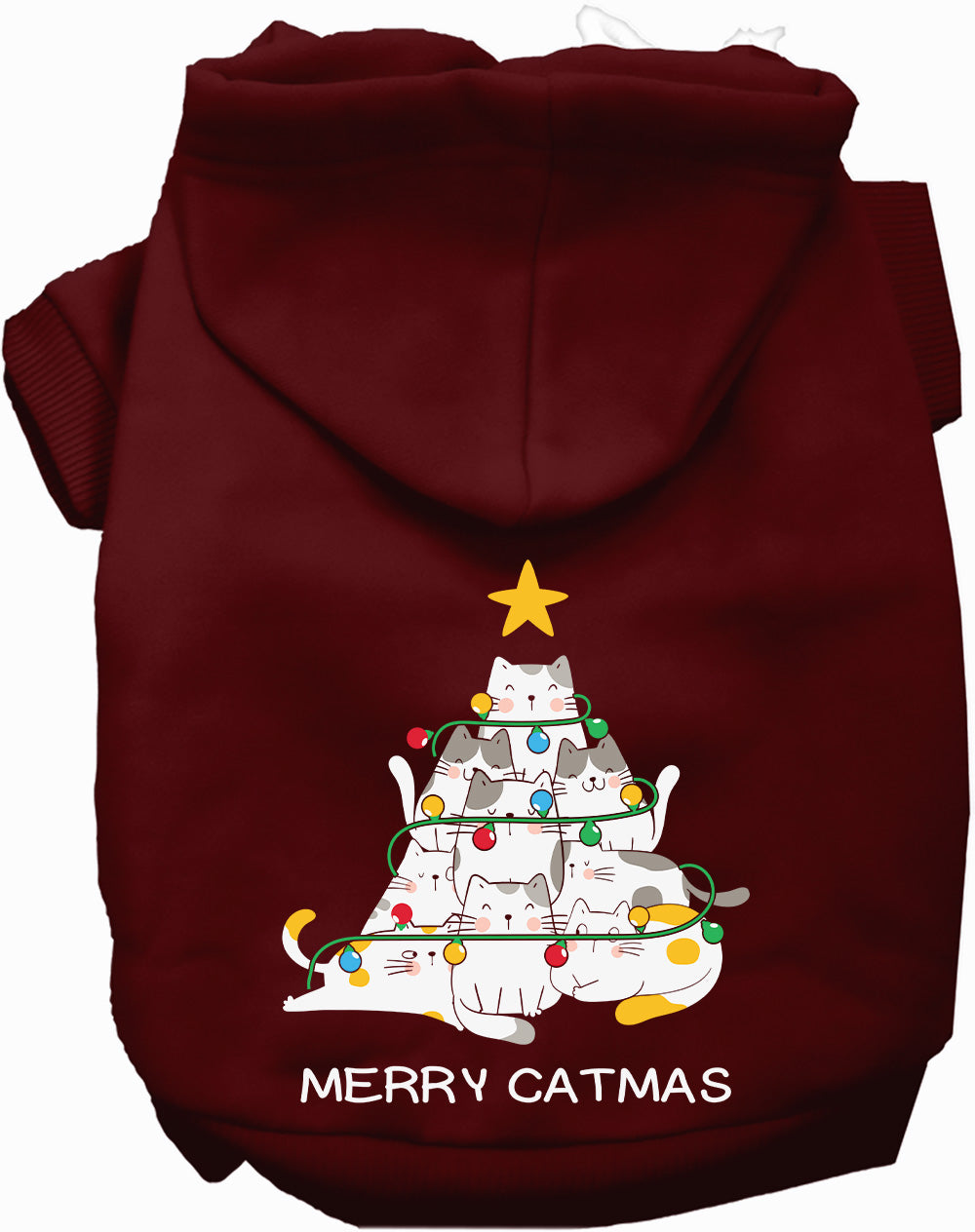 Dog Hoodie Merry Catmas for Everyday Pet Style and Comfort - close up view