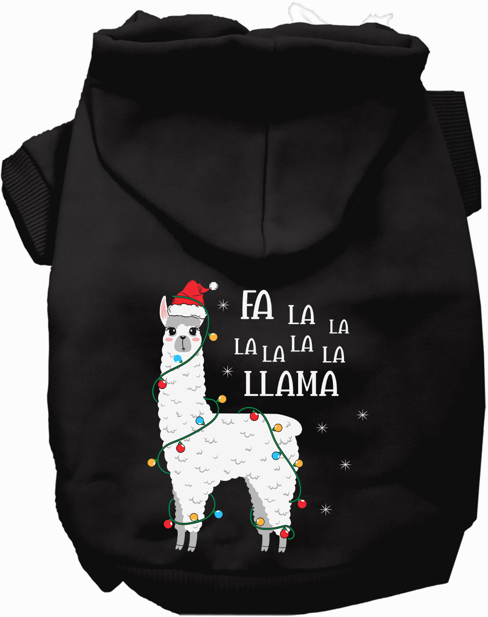 Dog Hoodie Falalala Llama for Festive Holiday Pet Comfort - main product image