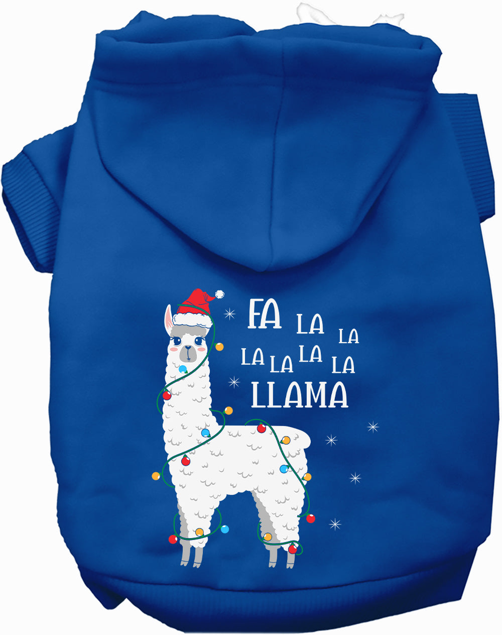 Dog Hoodie Falalala Llama for Festive Holiday Pet Comfort - lifestyle view