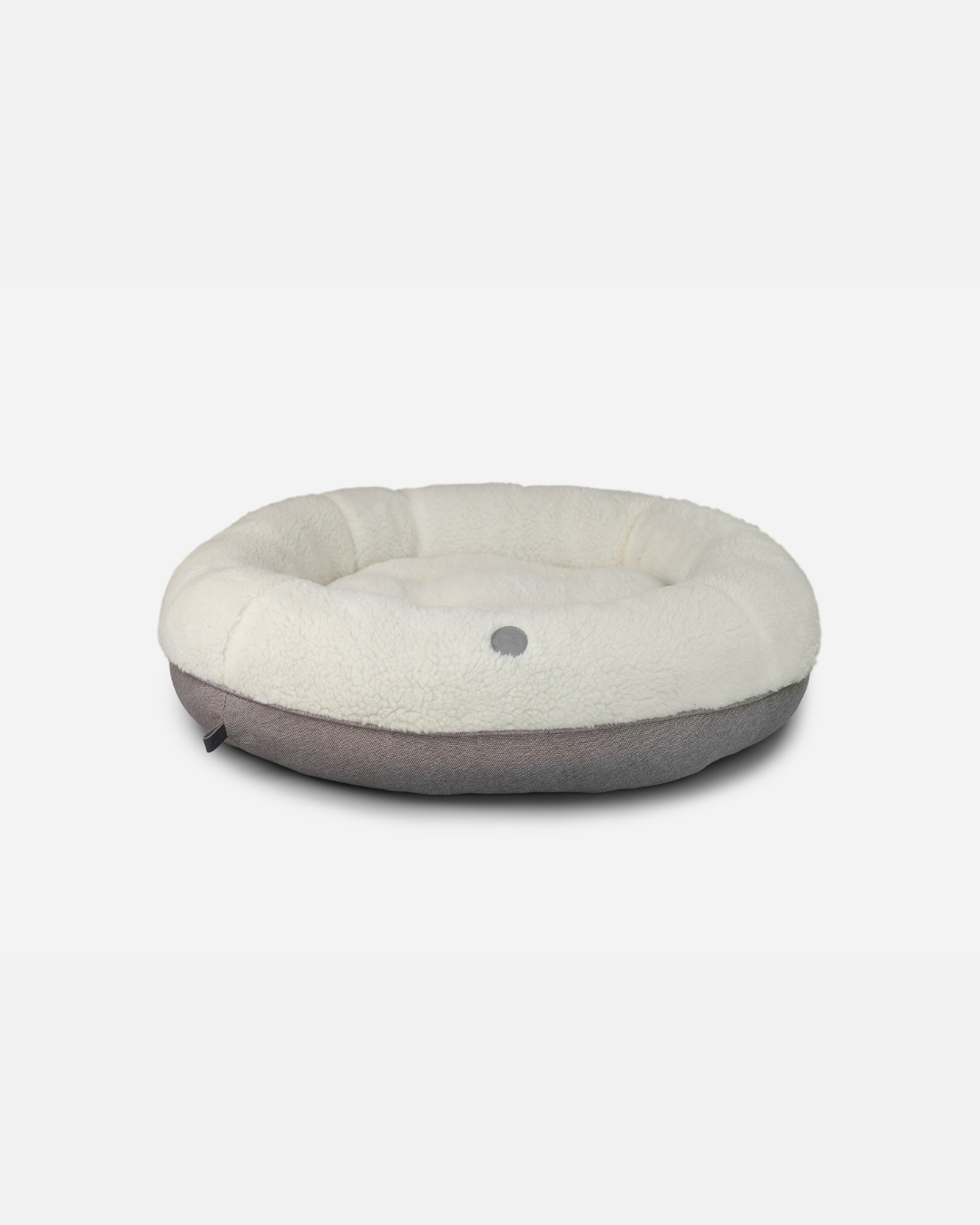 Calming Dog Bed Furry Beige Donut for Comfort, Support & Sty - luxury dog bed view 2 for comfort and support