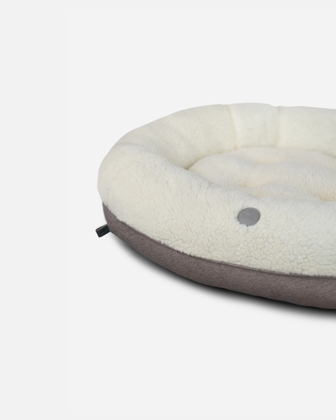 Calming Dog Bed Furry Beige Donut for Comfort, Support & Sty - luxury dog bed view 4 for comfort and support