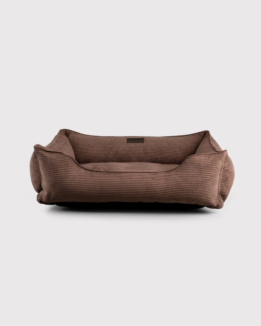 Luxury Dog Bed Fancy Corduroy Sleeper Brown for Comfort, Sup - luxury dog bed view 1 for comfort and support