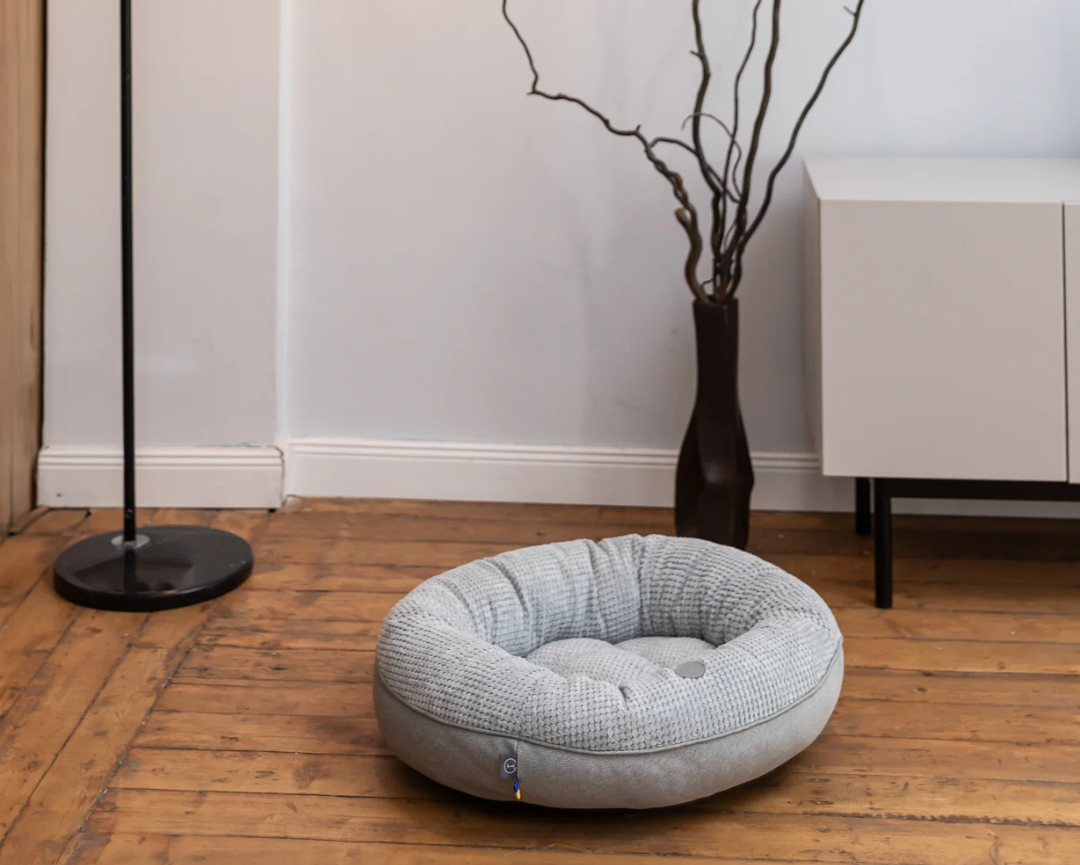 Moonlight Gray Donut Bed for Calming Comfort and Relaxation main product image for dogs and cats