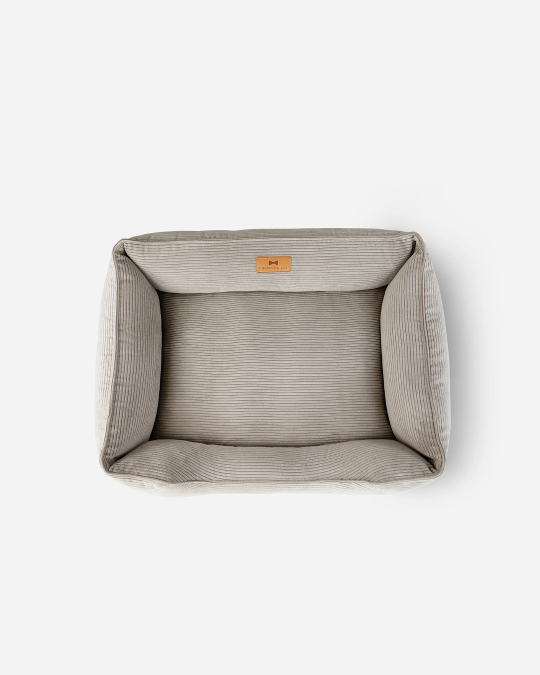 Luxury Dog Bed Fancy Corduroy Sleeper Taupe for Comfort, Sup - luxury dog bed view 3 for comfort and support